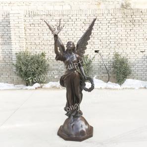 Metal Statue And Sculpture Large Size Copper Golden Finished Metal Sculpture Bronze Angel Statue