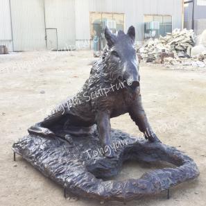 Famous Outdoor Metal Animal Bronze Wild Boar Sculpture Statue