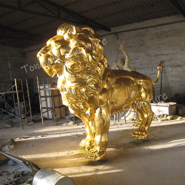 Sculpture Hot Popular Outdoor Decoration Cast Bronze Lion Statue Life Size Decor Metal Sculpture