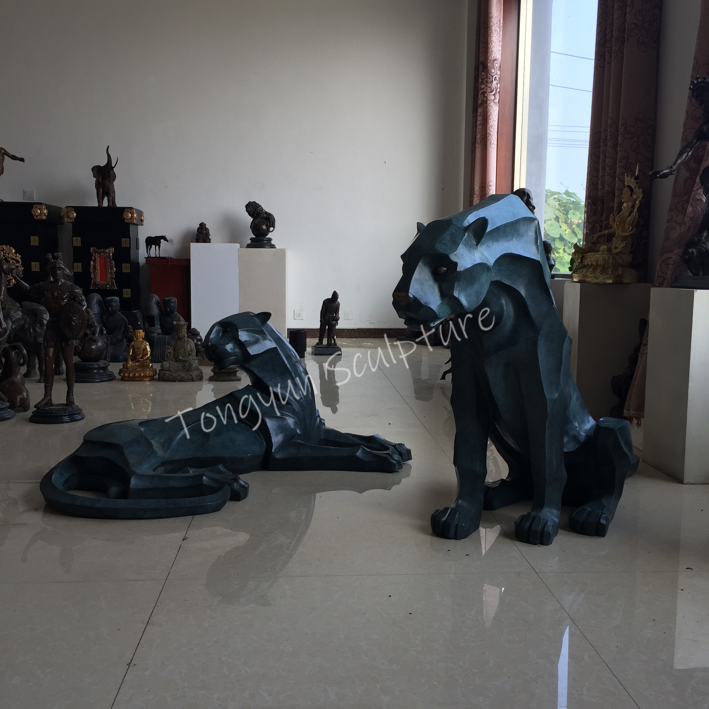 Customized Life Size Leopard Bronze Sculpture