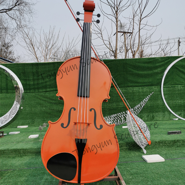 Life Size Outdoor Stainless Steel Guitar Sculpture