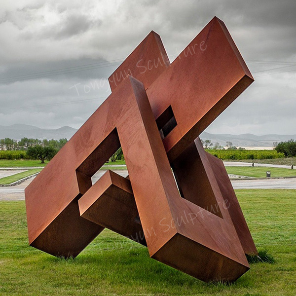 Large Size Corten Steel Sculpture For Garden Decoration