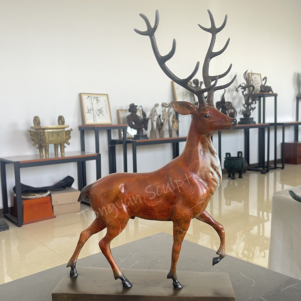 Best Selling Cast Ornaments Metal Bronze Brass Deer Sculptures