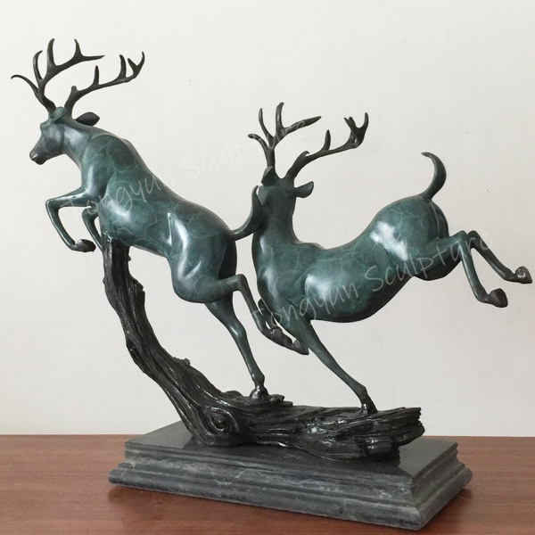 Metal Cast Garden Statue Family Bronze Deer Sculpture