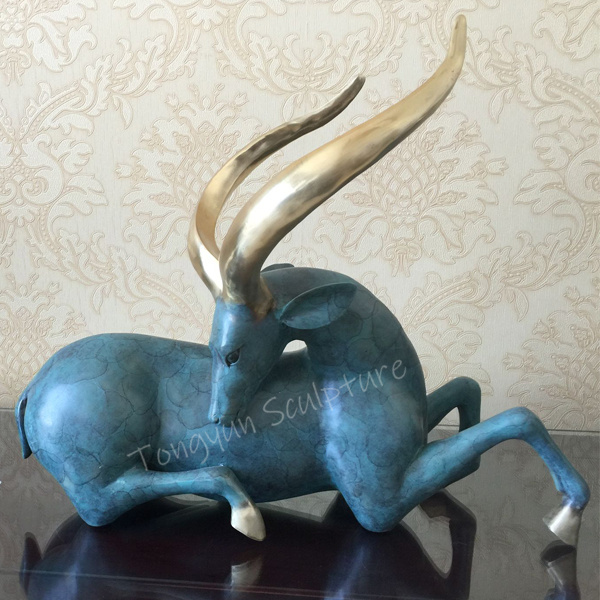 Modern Office Decoration Cast Bronze Brass Deer Statue Sculptures For Sale