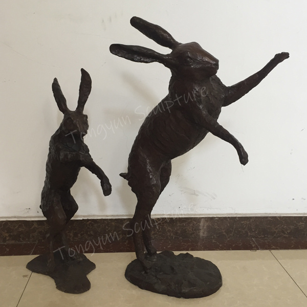 Garden Creative Decoration Animal Hare Sculpture Cast Bronze Rabbit Statues