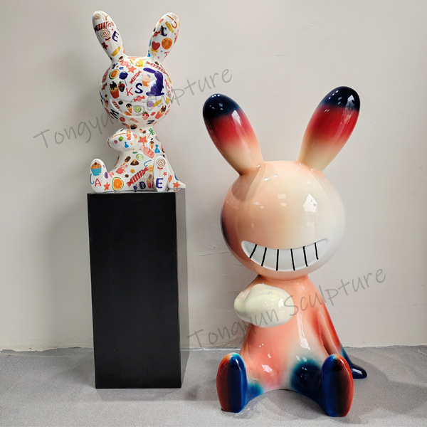 Factory Customization Outdoor Garden Playground Animal Cartoon Rabbit Stainless Steel Sculpture