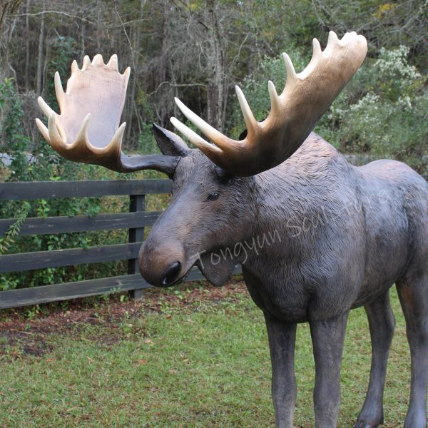 Outdoor Bronze Moose Statue Large Deer Sculpture Decor