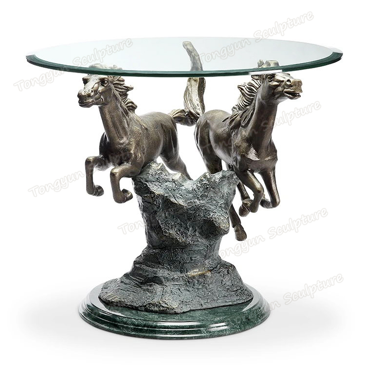 Popular New Design Bronze Horse Statue Bronze Sculpture Coffee Table