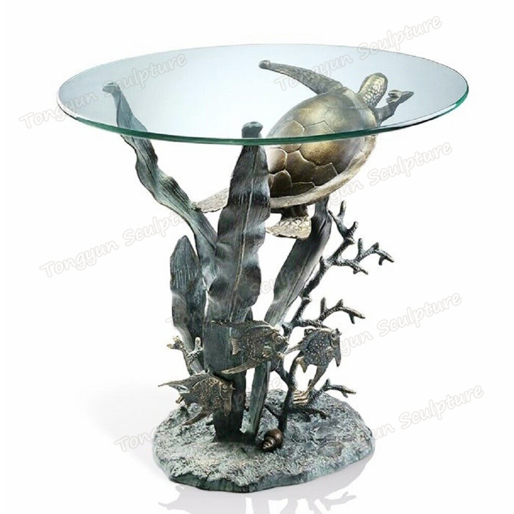 Bronze Casting Turtle Art Round Table Sculpture