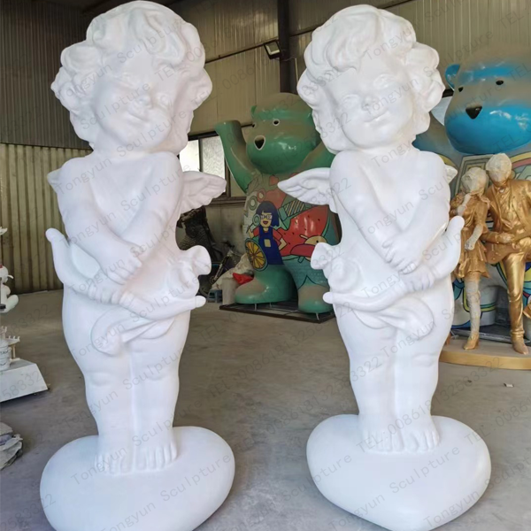 Wholesale Art Craft High Quality Fiberglass Steel Cupid Statue