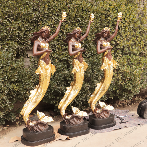 Customized Life Size Bronze Mermaid Statues For Outside