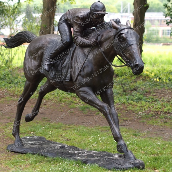 Customized Outdoor Decoration Large Antique Bronze Racing Horse Sculpture Statue For Sale