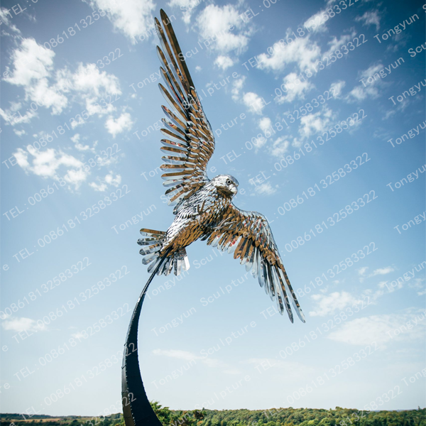 Newest Design Custom Metal Art Animal Eagle Sculpture Stainless Steel Eagle Statue Sculpture