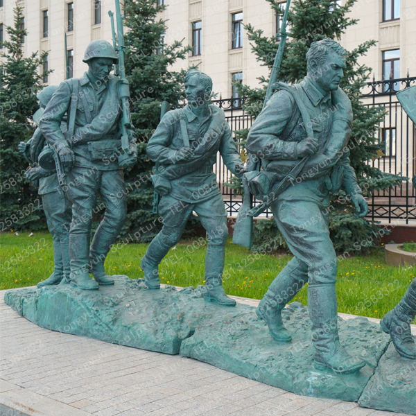 Custom Bronze Soldier Statue Outdoor Military Figure Sculpture