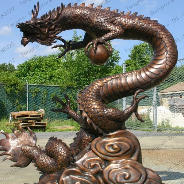 Chinese Antique Bronze Dragon Sculpture Dragon Bronze Statue