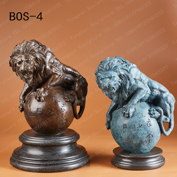 Bronze Lion Statue Antique Lion Sculpture Home Decor Luxury Ornament Craft