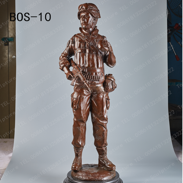 Modern Home Decor Figurative Art Fighting Bronze Ornaments Soldier Statues