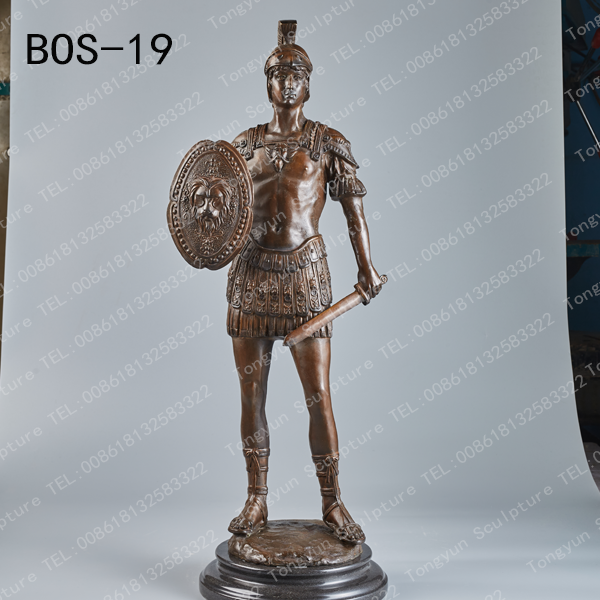 Artistic Bronze Statue 80cm Tall European Style Bronze Sculpture Roman Soldier Sculpture Soldier Craft Sculpture Decoration