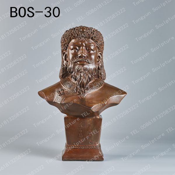 Genghis Khan Statue Bronze Bust Sculpture Great Khan of The Mongol Empire Bust Sculptures Temüjin Art Decor for Meeting Room Negotiation Room Office