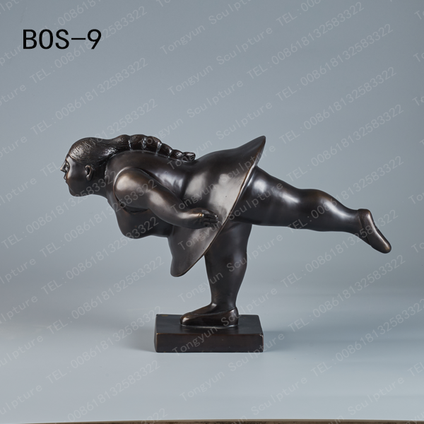 Bronze Ballet Lady Dancing Statue Woman Figurine Chubby Dancing Statues Bronze Ladies Sculpture Abstract Art For Home Decor