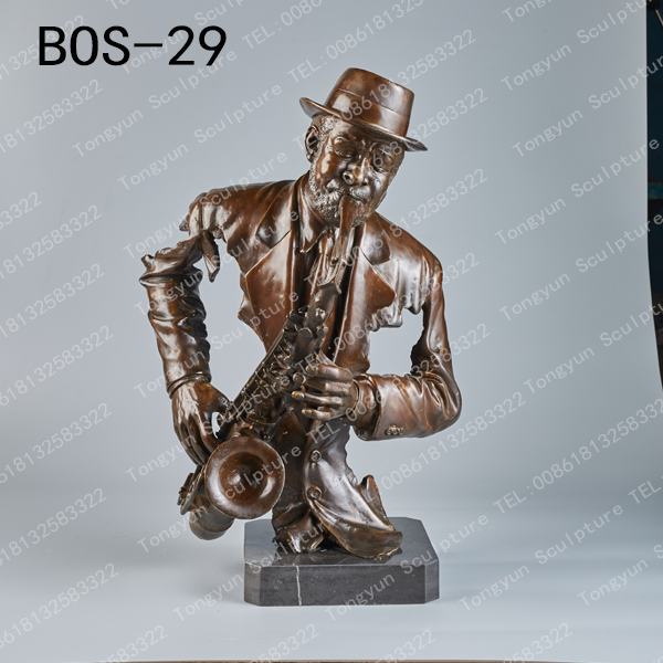 Wholesale Home Decor Music Instrument Sculpture Small Metal Brass Bronze Music Figure Jazz Musician Playing Saxophone Statue For Sale