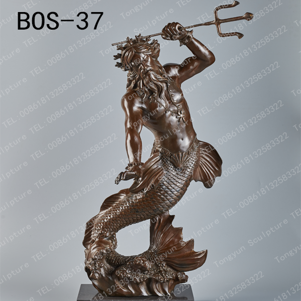 Poseidon Bronze Statue Sculptures Home Decor Myth Figurine