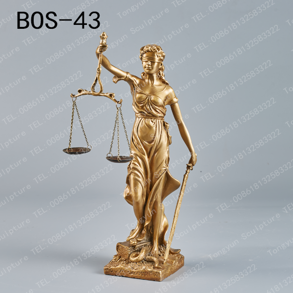 Bronze Lady Justice Sculpture Golden Goddess of Justice Statue Art Decor