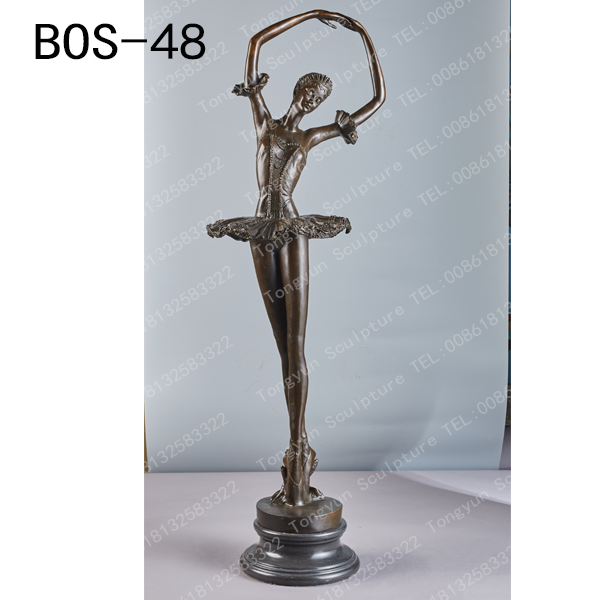 Home and Garden Decoration Elegent Bronze Ballet Dancer Sculpture