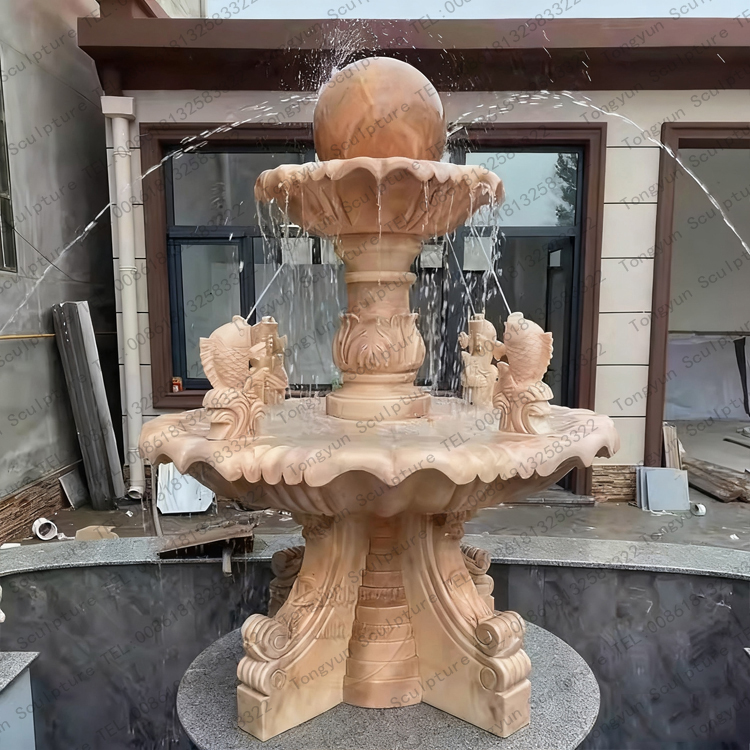 Marble Fish Water Garden Outdoor Fountain With Ball Sculpture.jpg Marble Fish Water Garden Outdoor Fountain With Ball Sculpture.jpg
