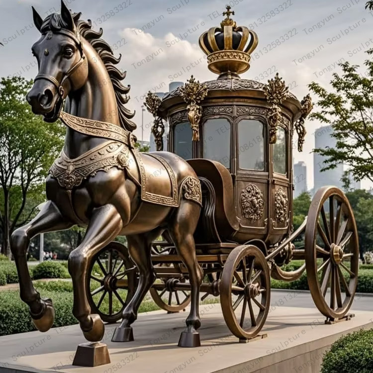 Royal Bronze Horse Drawn Carriage Public Art Sculpture For Sale.jpg Royal Bronze Horse Drawn Carriage Public Art Sculpture For Sale.jpg